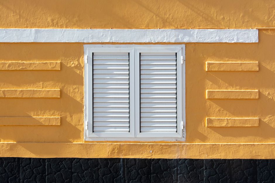 Painted wall and trim in daylight