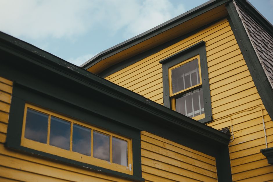 Painted wall and trim in daylight